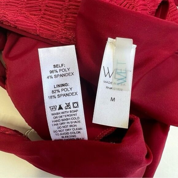 WET NWT Los Angeles Textured Bikini Top in Rust Dark Red Size Medium - Picture 6 of 7